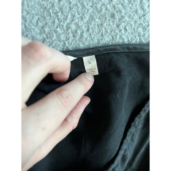 Soft Surroundings Tank Top Slip Large Satin V-Neck Sleeveless A-Line Black Cami - Picture 5 of 9